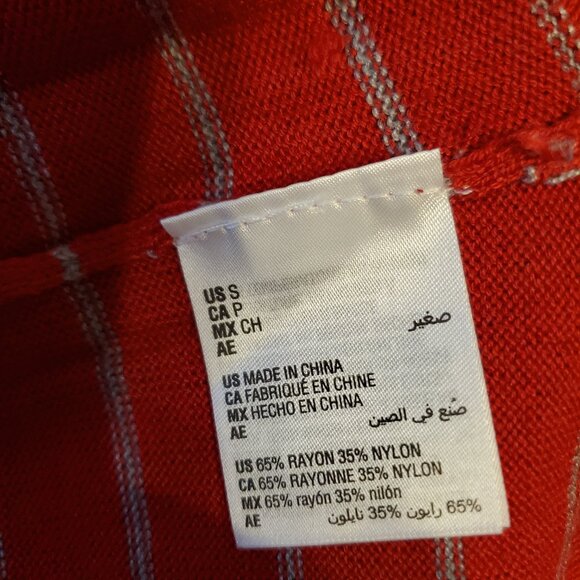 Maison Jules Juniors Red Striped Pullover Sweater S - Picture 9 of 10